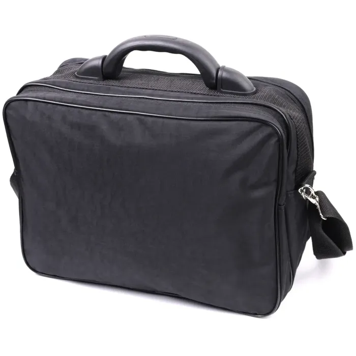 Текстильна чоловіча сумка з надійною пластиковою ручкою FABRA 22587 Чорний