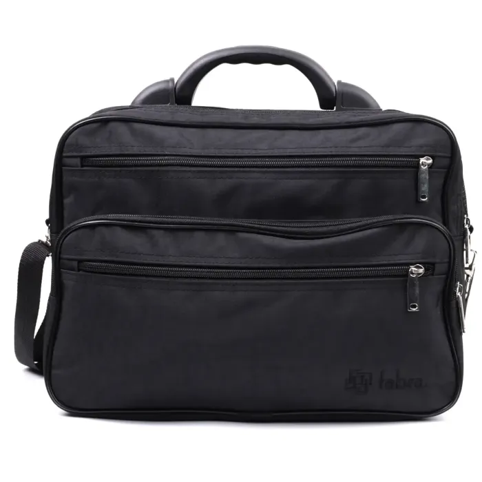 Текстильна чоловіча сумка з надійною пластиковою ручкою FABRA 22587 Чорний