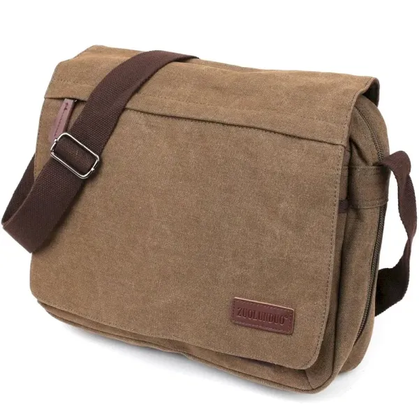 Текстильна сумка для ноутбука через плече Vintage 20187 оливкова