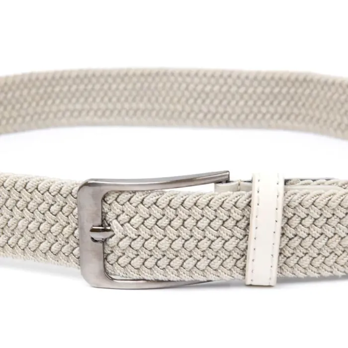 Текстильный мужской ремень классика Vintage 20528 Белый