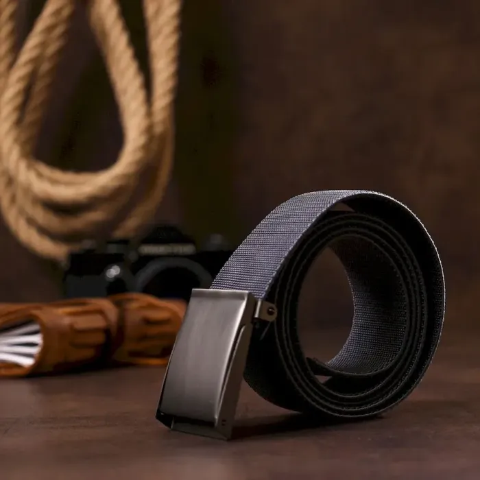 Текстильный мужской ремень Vintage 20581 Серый