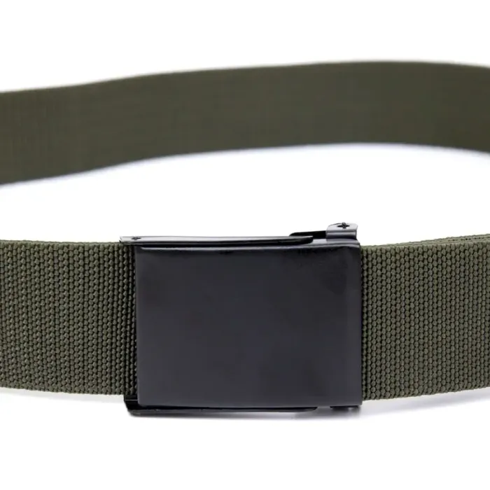 Текстильный ремень с черной пряжкой Vintage 20529 Зеленый