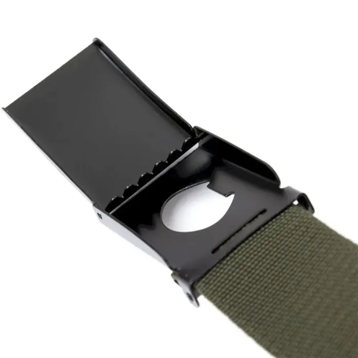 Текстильный ремень с черной пряжкой Vintage 20529 Зеленый