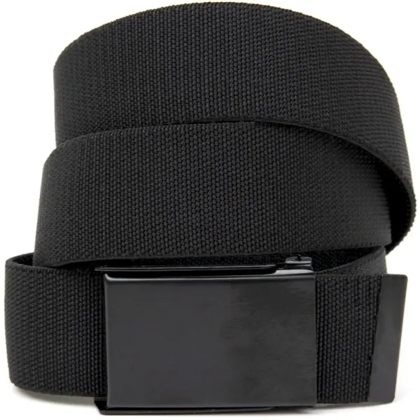Текстильний ремінь із чорною пряжкою Vintage 20530 Чорний
