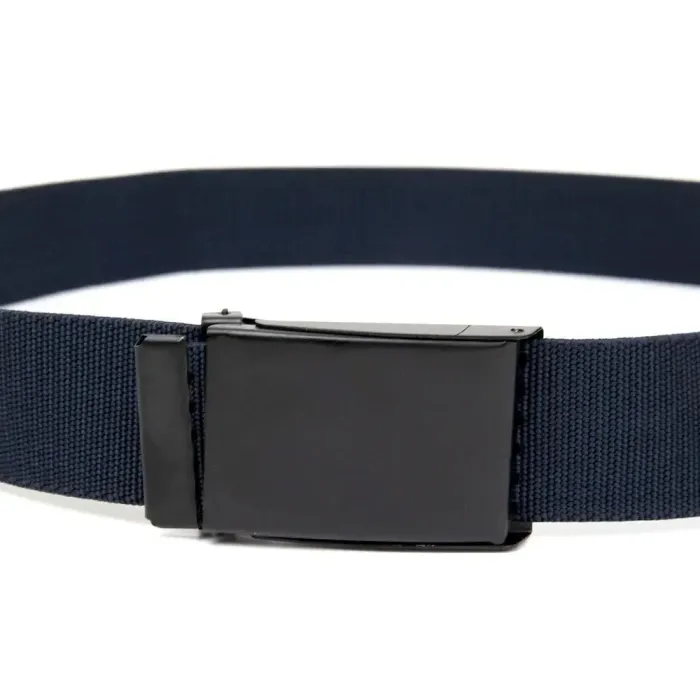 Текстильний ремінь із чорною пряжкою Vintage 20532 Синій