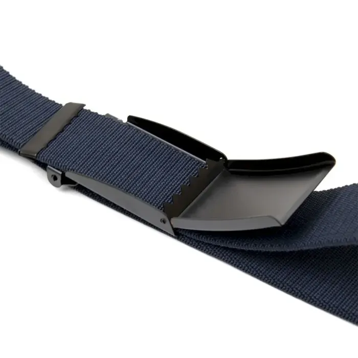 Текстильний ремінь із чорною пряжкою Vintage 20532 Синій