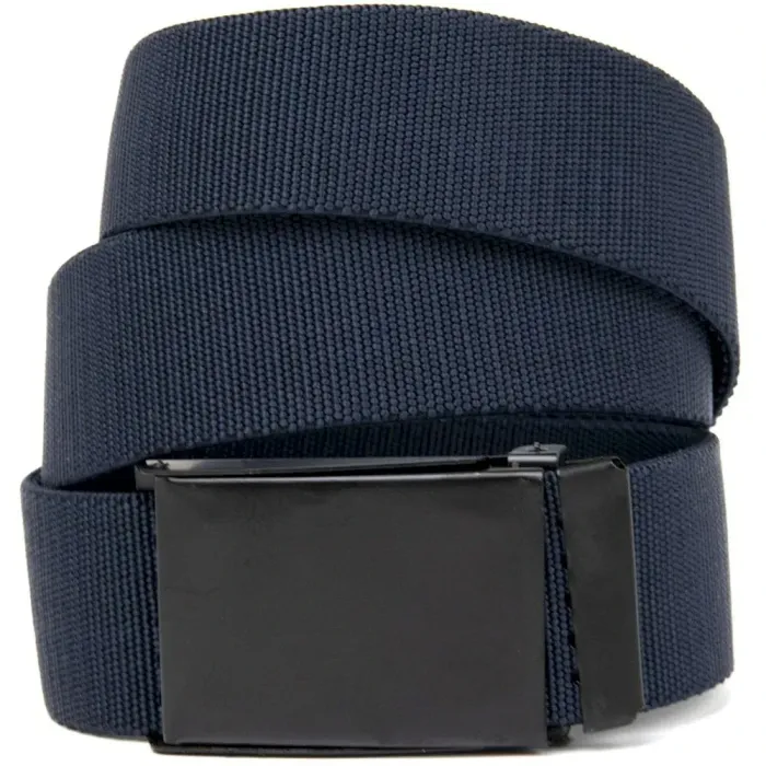 Текстильний ремінь із чорною пряжкою Vintage 20532 Синій