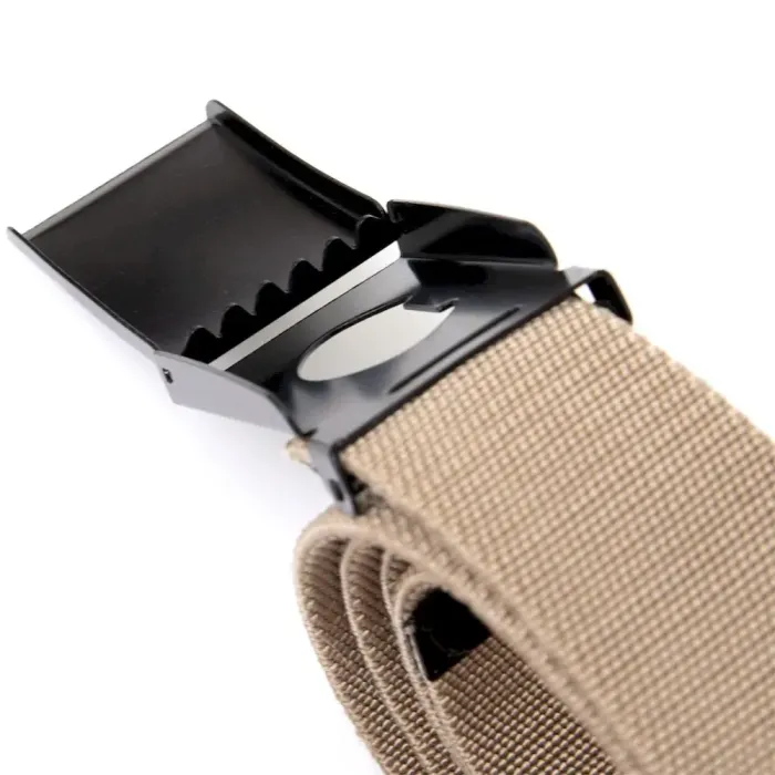 Текстильний ремінь із чорною пряжкою Vintage 20533 Хакі