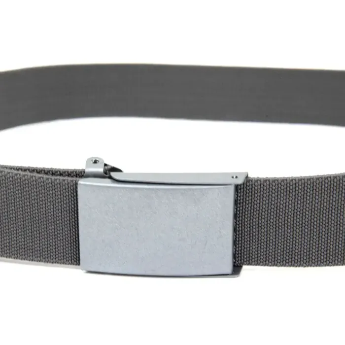 Текстильный ремень с черной пряжкой Vintage 20534 Серый