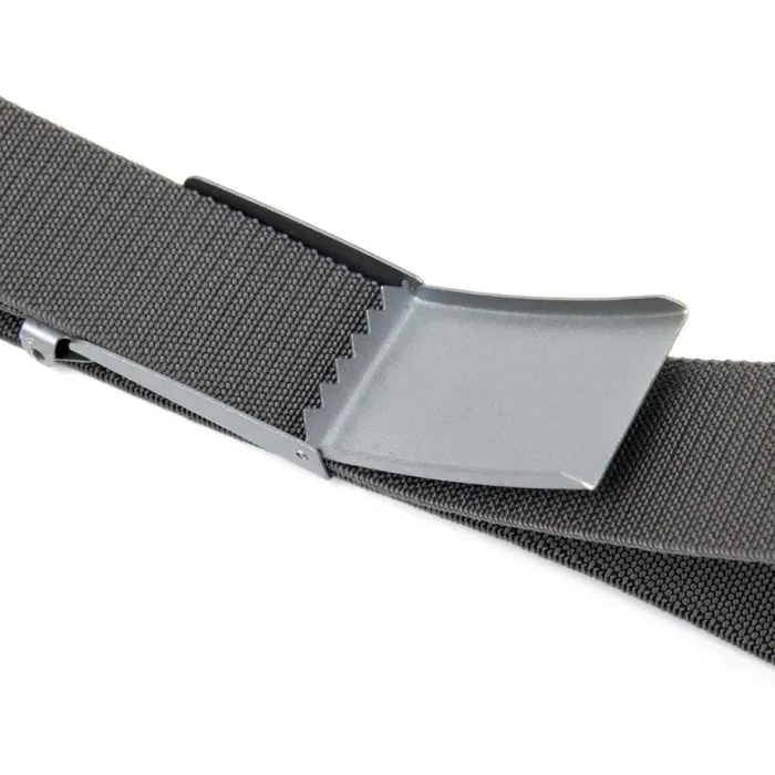 Текстильный ремень с черной пряжкой Vintage 20534 Серый