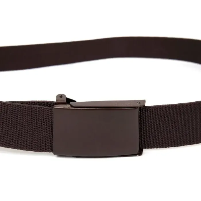 Текстильний ремінь із коричневою пряжкою Vintage 20531 Коричневий