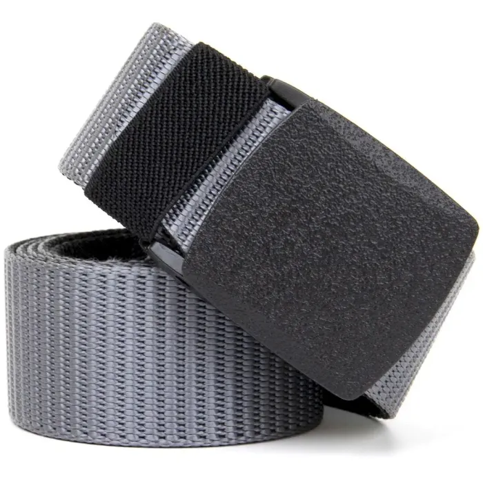 Текстильный ремень с матовой пряжкой Vintage 20535 Серый