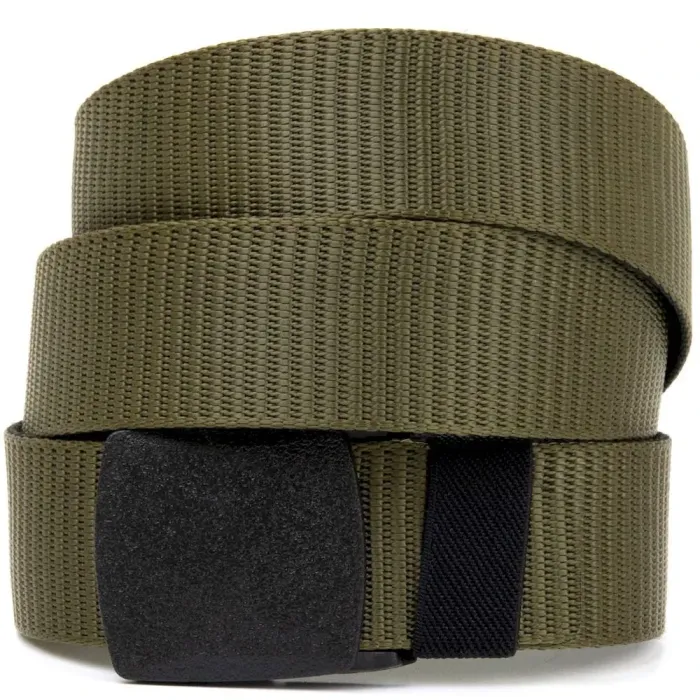 Текстильний ремінь з матовою пряжкою Vintage 20537 Зелений