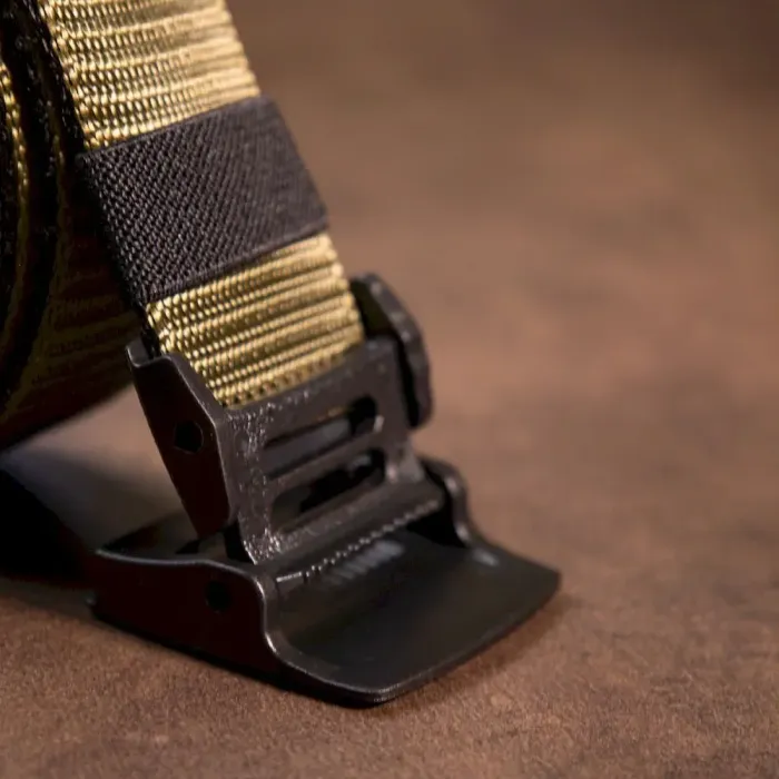 Текстильний ремінь з матовою пряжкою Vintage 20537 Зелений