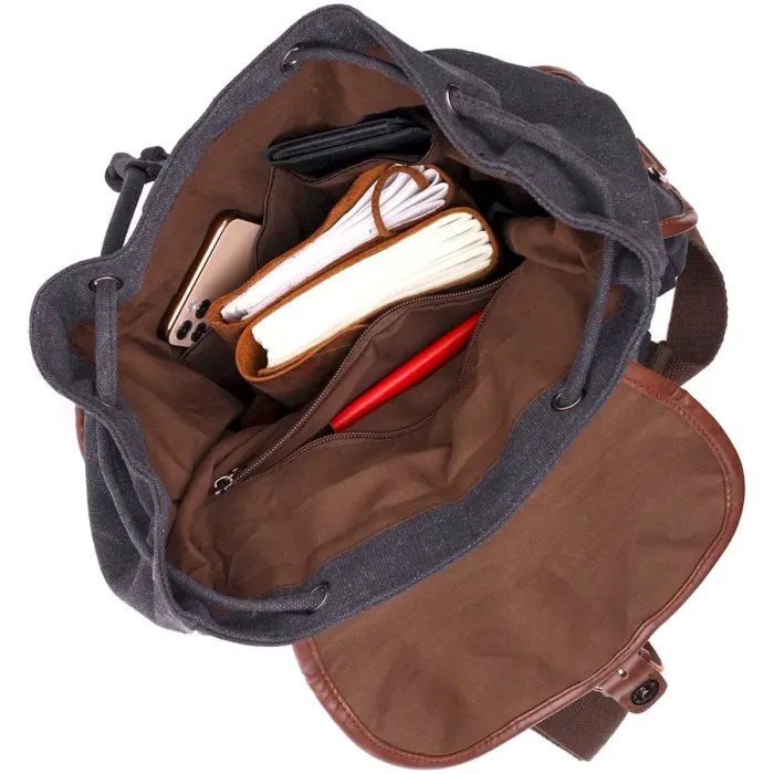 Текстильний рюкзак що закривається клапаном на магніт Vintage 22151 Чорний