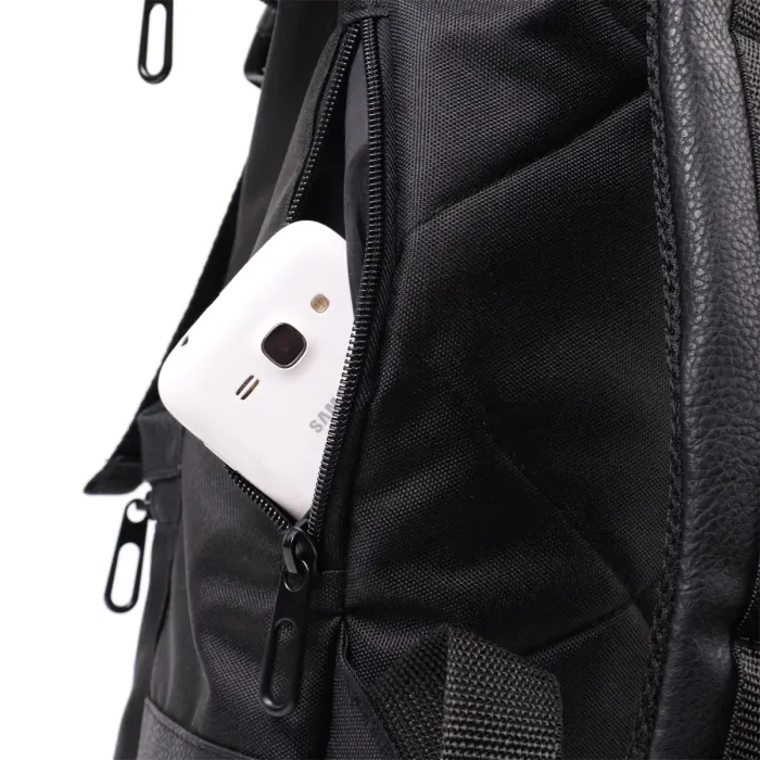 Текстильний рюкзак для ноутбука із вставками еко-шкіри FABRA 22582 Чорний