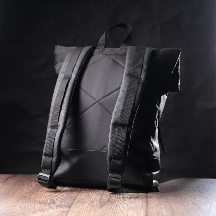 Текстильний рюкзак для ноутбука із вставками еко-шкіри FABRA 22582 Чорний