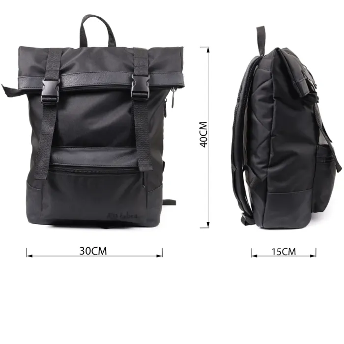 Текстильний рюкзак для ноутбука із вставками еко-шкіри FABRA 22582 Чорний