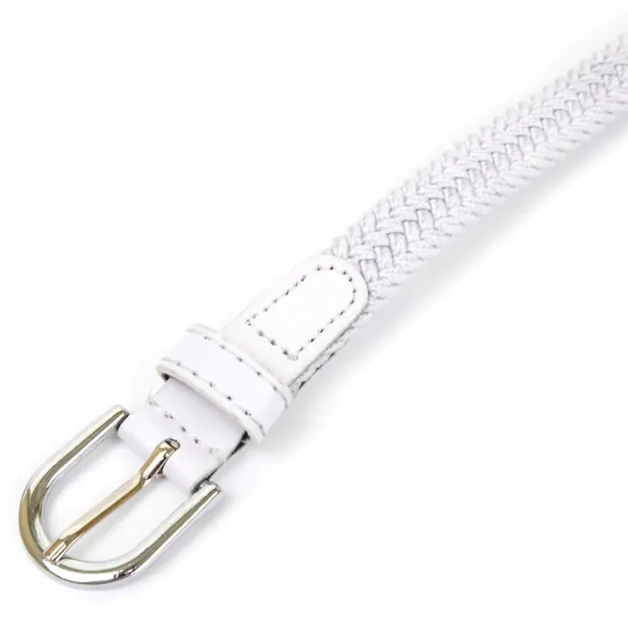 Текстильный тонкий женский ремень классика Vintage 20542 Белый
