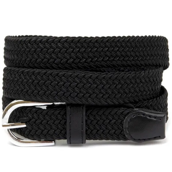 Текстильний жіночий ремінь класика Vintage 20544 Чорний