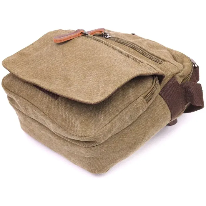 Тканинна чоловіча сумка із щільного текстилю 21227 Vintage Оливкова