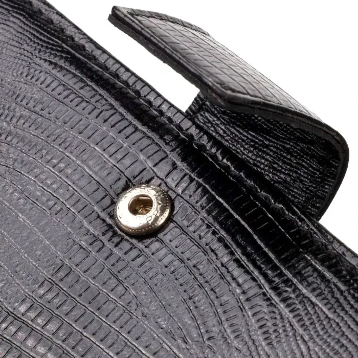 Тонкий гаманець для чоловіків з натуральної шкіри з тисненням CANPELLINI 21913 Чорний