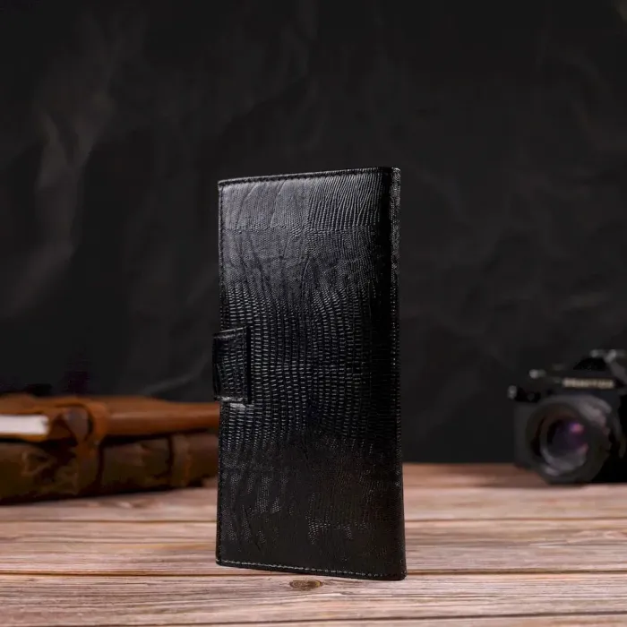 Тонкий гаманець для чоловіків з натуральної шкіри з тисненням CANPELLINI 21913 Чорний