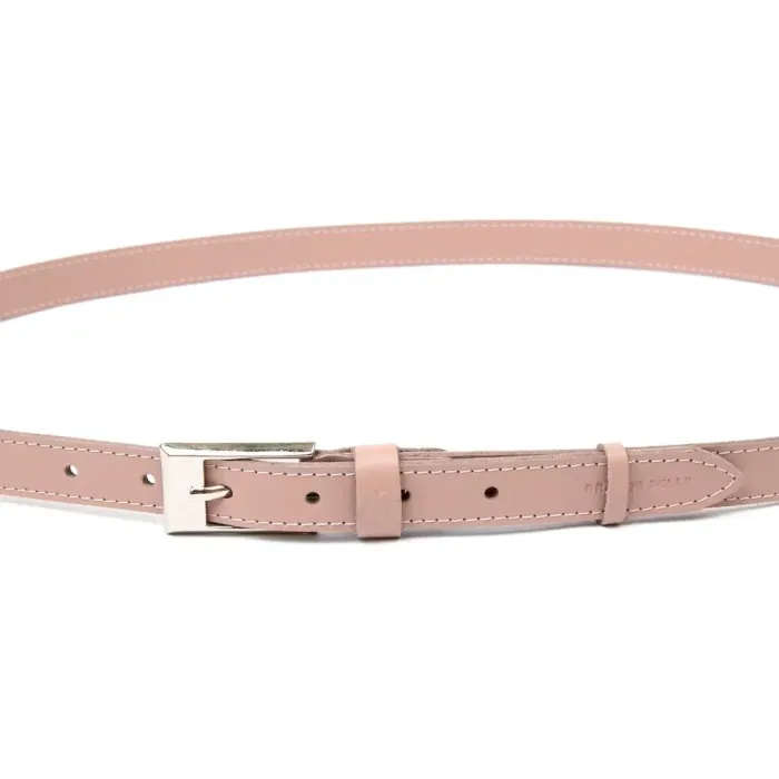 Тонкий жіночий шкіряний ремінь GRANDE PELLE 11448 Рожевий