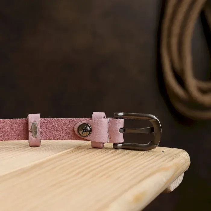 Тонкий женский ремень Vintage 20769 Розовый