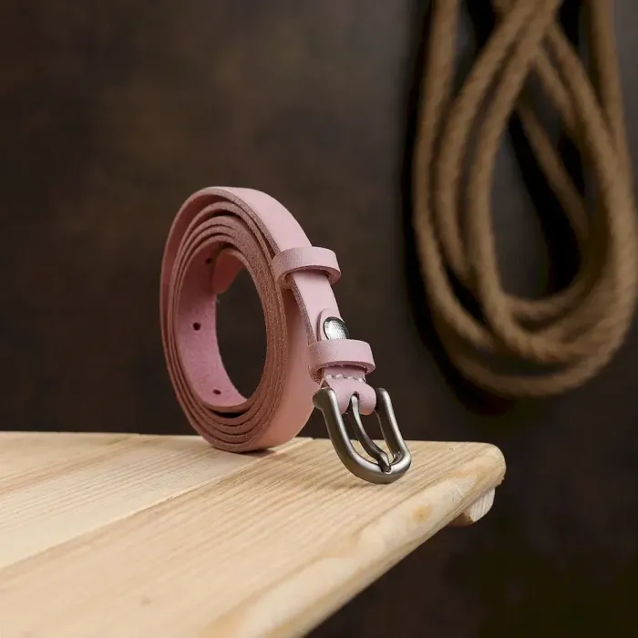 Тонкий женский ремень Vintage 20769 Розовый
