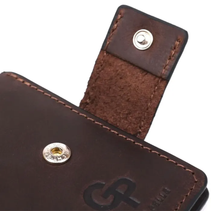 Тонке шкіряне портмоне унісекс GRANDE PELLE 11220 Коричневе