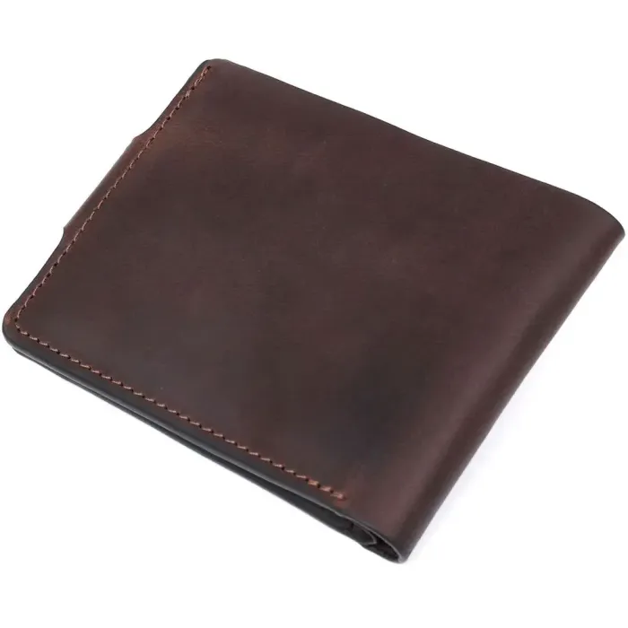 Тонке шкіряне портмоне унісекс GRANDE PELLE 11220 Коричневе
