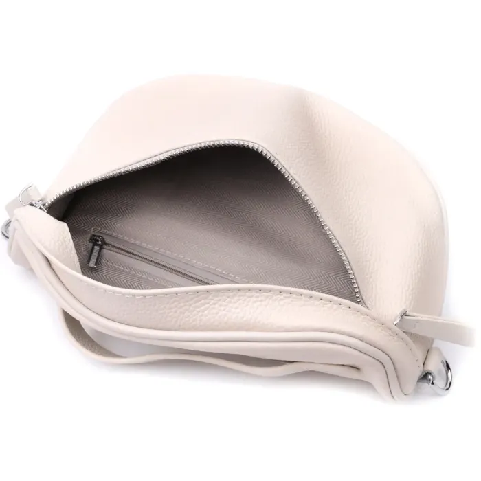 Трендовая женская сумка через плечо в классическом цвете из натуральной кожи Vintage 22656 Белый