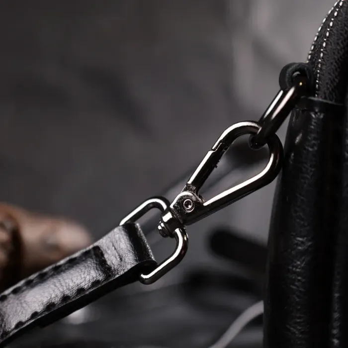 Дивовижна жіноча шкіряна сумка з глянсовою поверхнею Vintage 22422 Чорний