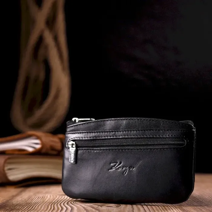 Зручна ключниця із натуральної шкіри KARYA 21211 Чорний