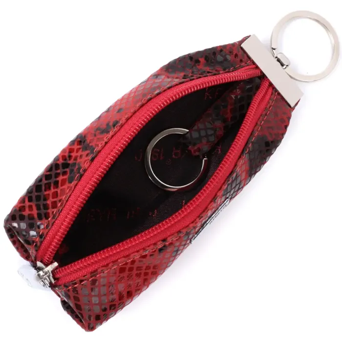Зручна ключниця зі зміїним принтом з натуральної шкіри KARYA 22821