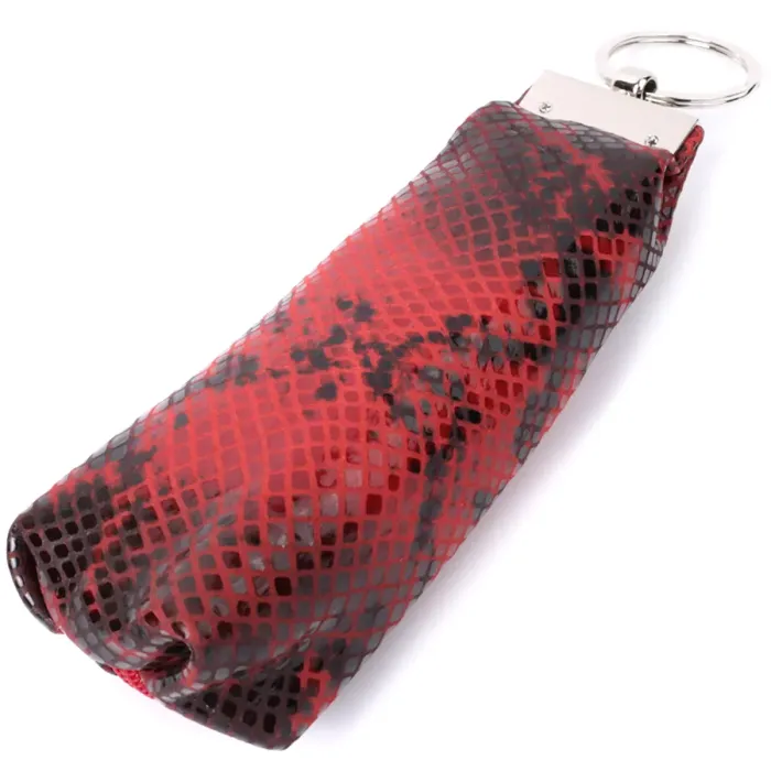 Зручна ключниця зі зміїним принтом з натуральної шкіри KARYA 22821