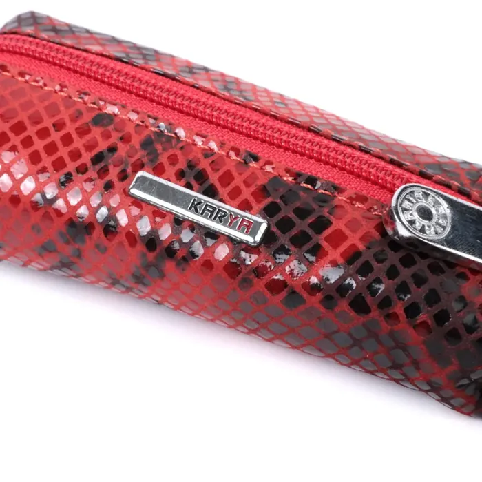 Зручна ключниця зі зміїним принтом з натуральної шкіри KARYA 22821