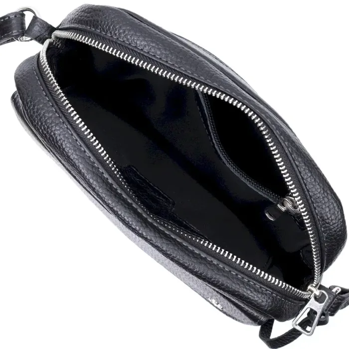 Удобная женская сумка кросс-боди из натуральной кожи GRANDE PELLE 11651 Черная