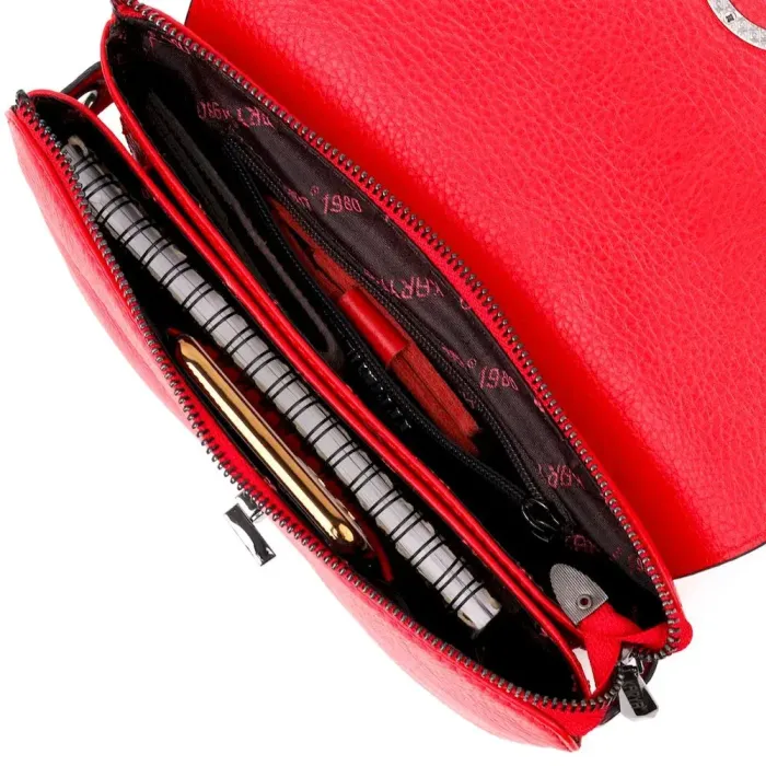 Зручна сумка жіноча на плече KARYA 20857 шкіряна Червоний
