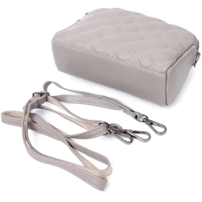 Зручна жіноча сумка прошита ромбами на лицьовій стороні з натуральної шкіри Vintage 22810