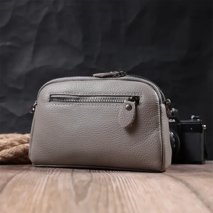 Зручна жіноча сумка прошита ромбами на лицьовій стороні з натуральної шкіри Vintage 22810