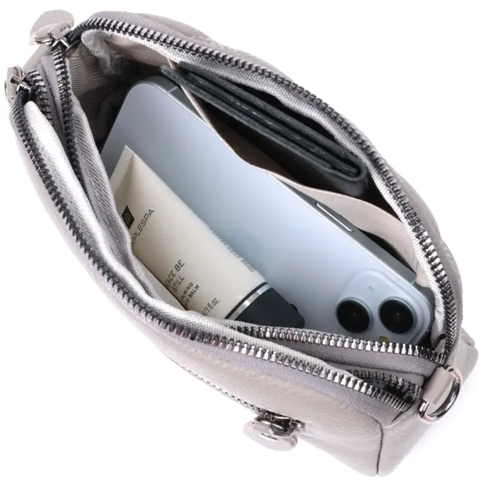 Зручна жіноча сумка прошита ромбами на лицьовій стороні з натуральної шкіри Vintage 22810