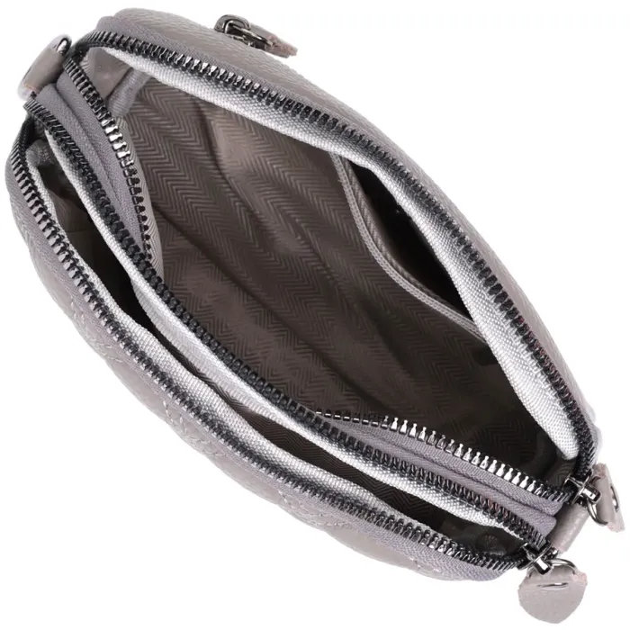 Зручна жіноча сумка прошита ромбами на лицьовій стороні з натуральної шкіри Vintage 22810