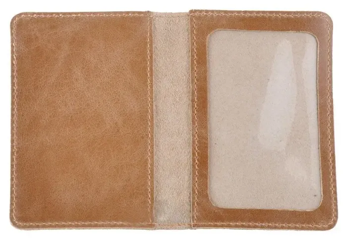 Зручна шкіряна обкладинка для пластикових прав SHVIGEL 16075, Бежева