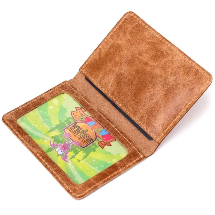 Зручна шкіряна обкладинка для пластикових прав SHVIGEL 16075, Бежева