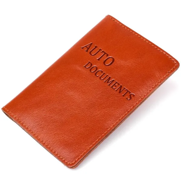 Зручна обкладинка для автодокументів із натуральної шкіри SHVIGEL 16070