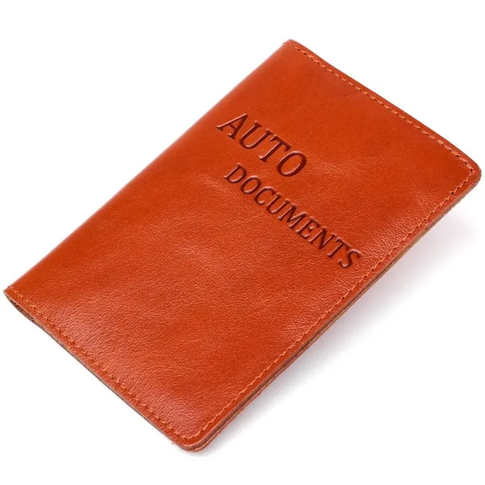 Зручна обкладинка для автодокументів із натуральної шкіри SHVIGEL 16070
