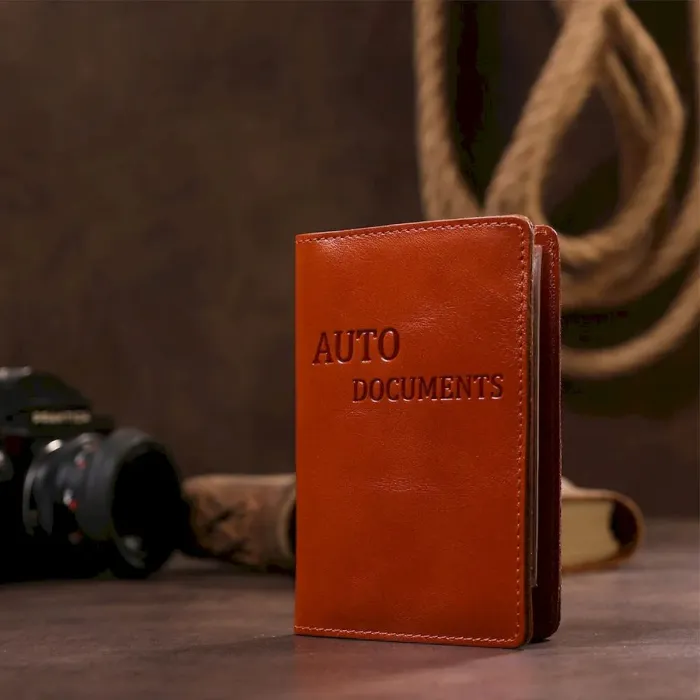 Зручна обкладинка для автодокументів із натуральної шкіри SHVIGEL 16070