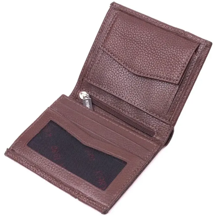 Удобное портмоне для мужчин из натуральной кожи KARYA 21322 Коричневый